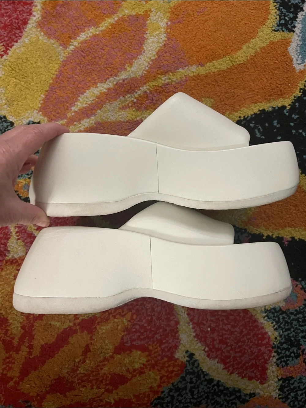 NAKED WOLFE Destiny Platform Sandal Women’s 7 White
